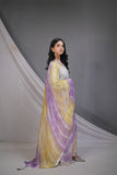 Pastel Floral Kurta Palazzo Set with Dupatta