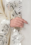 Ivory Gold Tissue Chanderi Suit Set with Gota Leaf Patchwork