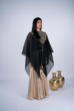 Black Organza Flowy Cape Set