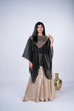 Black Organza Flowy Cape Set