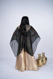 Black Organza Flowy Cape Set