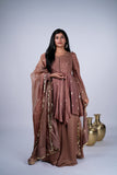 Peplum Suit Set with Gold Beadwork & Kasu Coin Dupatta