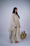 Chanderi Anarkali Suit Set with Chikankari Yoke & Jamdani Dupatta