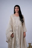 Chanderi Anarkali Suit Set with Chikankari Yoke & Jamdani Dupatta