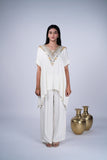 Kaftan Co-ord Set with Mirror Work & Metallic Embellishments