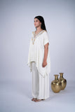 Kaftan Co-ord Set with Mirror Work & Metallic Embellishments