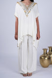 Kaftan Co-ord Set with Mirror Work & Metallic Embellishments