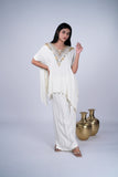 Kaftan Co-ord Set with Mirror Work & Metallic Embellishments