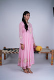 Chanderi Gota Anarkali Suit Set with Dupatta