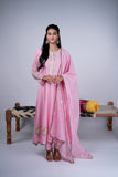 Chanderi Gota Anarkali Suit Set with Dupatta