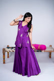 Festive Purple Mirror Work Palazzo Set