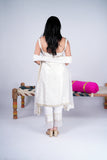 White Embroidered Suit Set with Straight Pants & Dupatta