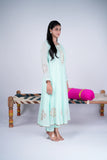 Chanderi Gota Anarkali Suit Set with Dupatta