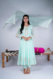 Chanderi Gota Anarkali Suit Set with Dupatta