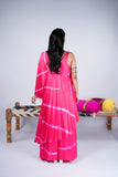 Poppy Red Leheriya Indo-Western Set