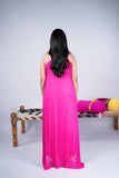 Hot Pink Indo-Western Set with Mirror Work