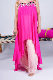 Hot Pink Indo-Western Set with Mirror Work