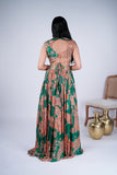 Emerald Green Printed Lehenga Set with Embellished Blouse & Dupatta