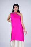 Asymmetric Indo-Western Draped Dress