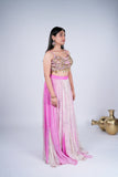 Georgette Lehenga Set with Coin & Mirror Embellishments