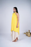 Asymmetric Indo-Western Draped Dress