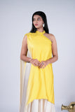 Asymmetric Indo-Western Draped Dress