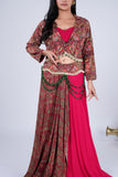 Indo-Western Draped Set with Paisley Print & Beaded Detailing