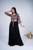Floral Indo-Western with flowy Palazzo & Choker Dupatta
