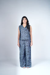 Charcoal Blue Printed Co-ord Set