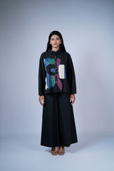 Korean-Style Co-ord Set with Abstract Colour-Block Print