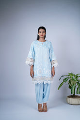 Summery Embroidered Co-ord Set with Statement Crochet