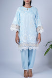 Summery Embroidered Co-ord Set with Statement Crochet
