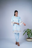 Summery Embroidered Co-ord Set with Statement Crochet