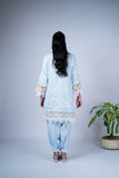Summery Embroidered Co-ord Set with Statement Crochet