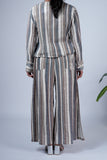 Luxurious Striped Co-ord Set with Side-Slit Pants