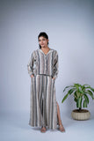 Luxurious Striped Co-ord Set with Side-Slit Pants