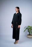 Sophisticated Gold Motif Fluid Dress