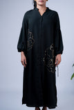 Sophisticated Gold Motif Fluid Dress