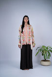 Floral Embroidered Shirt with Botanical Print
