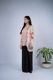 Floral Embroidered Shirt with Botanical Print