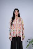 Floral Embroidered Shirt with Botanical Print