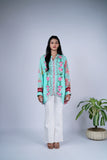 Floral Embroidered Shirt with Botanical Print
