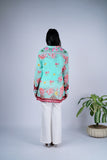 Floral Embroidered Shirt with Botanical Print