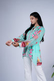Floral Embroidered Shirt with Botanical Print