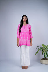 Pink Chikankari Top
