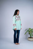 Floral Embroidered Peplum Top
