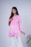 Baby Pink Tone-on-Tone Chikankari Top