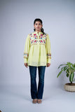 Floral Embroidered Peplum Top