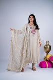 Ivory Rangrez Mirror Work Embroidered Suit Set