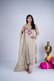 Ivory Rangrez Mirror Work Embroidered Suit Set